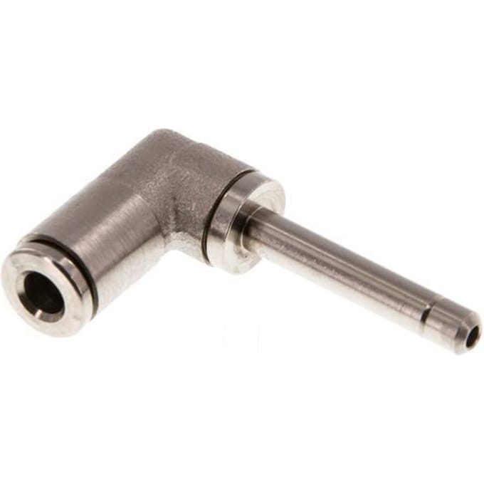 4mm x 4mm 90 graden L-verbinding Messing Insteekfitting Plug Lange Huls NBR