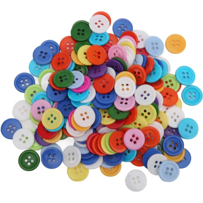 200 Stuks Gemengde Kleur Hars Knopen 15mm Rond 4 Gaats Kinder Trui Shirt Sluiting