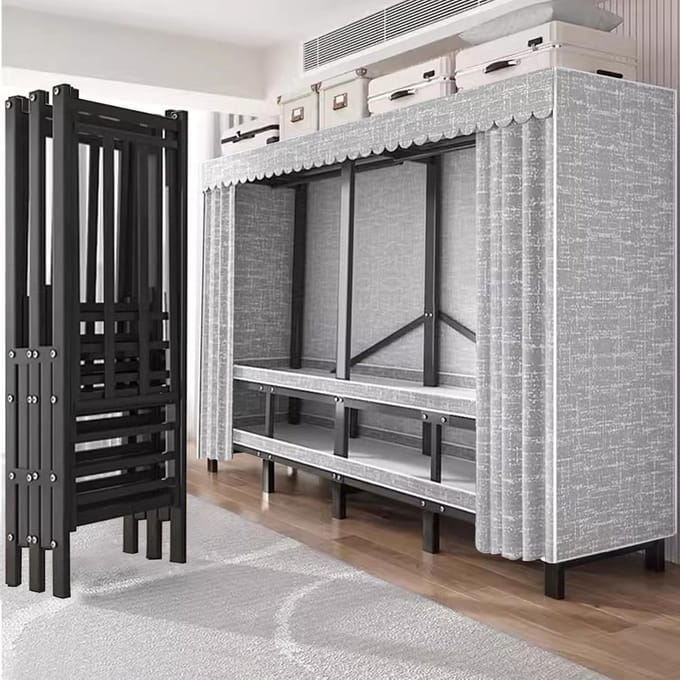Robuuste Draagbare Kledingkast 125 cm - 125 cm – Opvouwbaar Vrijstaand - Medahomestore