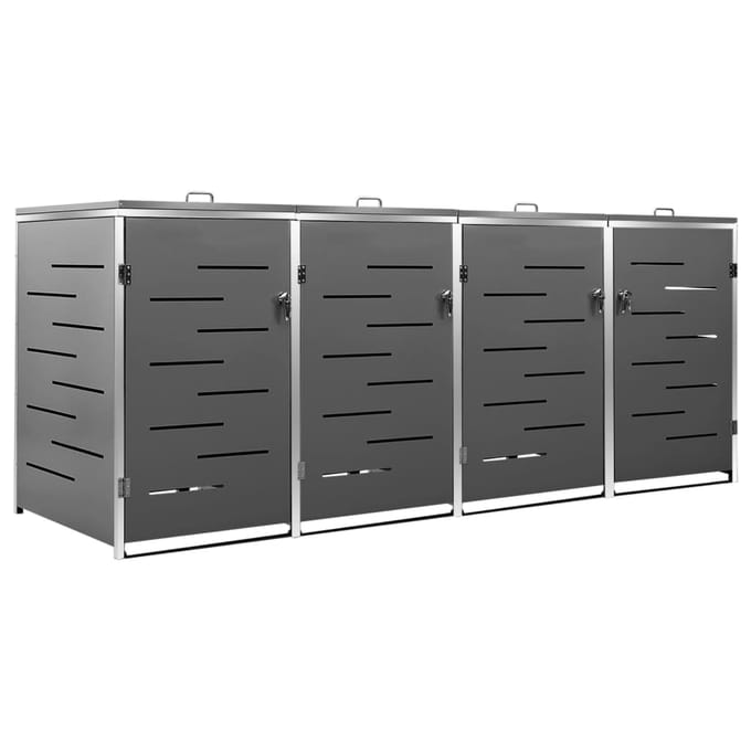 vidaXL - Containerberging - vierdubbel - 276,5x77,5x115 - cm - roestvrij - staal
