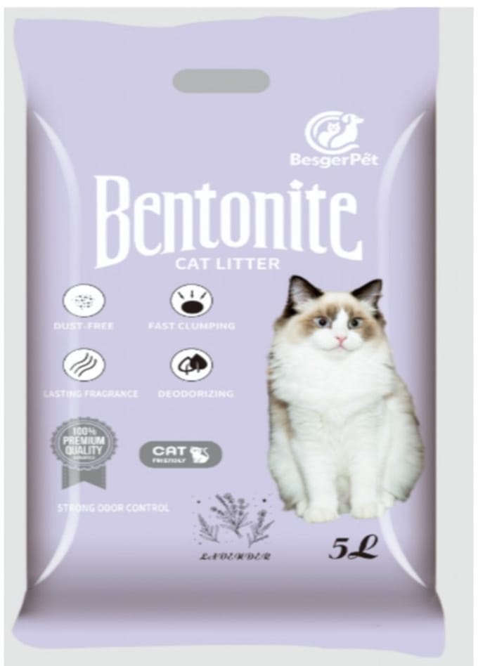 Besger Pet Kattenbakvulling Bentoniet Lavendel – 6 x 5 liter - Super Absorberend & Stofarm - Introductiekorting