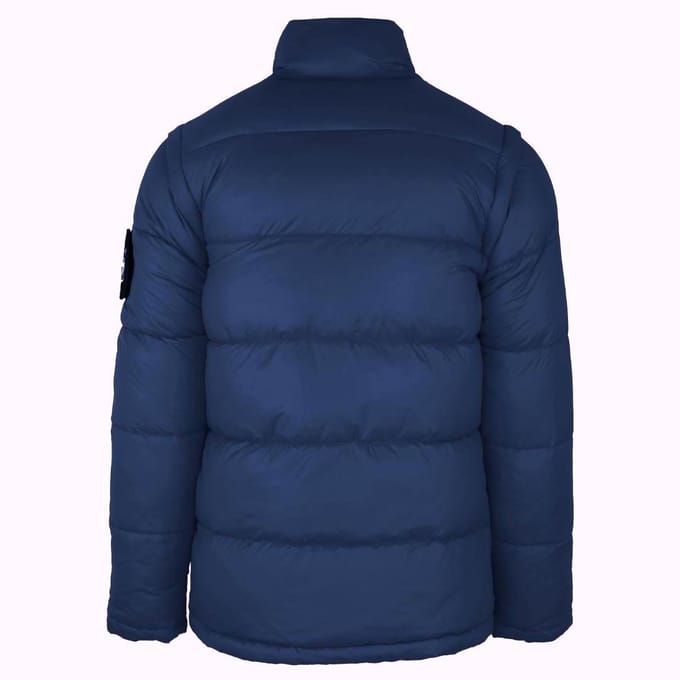 Plein Sport verticaal gewatteerd marineblauw jack met logo