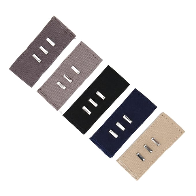 5 stuks Elastische Tailleverlengers Verstelbaar Eenvoudige Installatie Broek Knop Verlengstuk Tailleband black