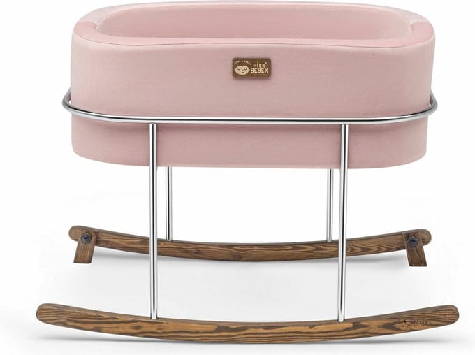 Asir Wieg - Roze Chroom - 90 x 70 x 58 cm - Inclusief matras