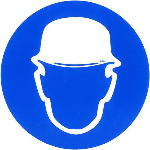 Pickup Pictogram rond diameter 15 cm - Veiligheidshelm dragen
