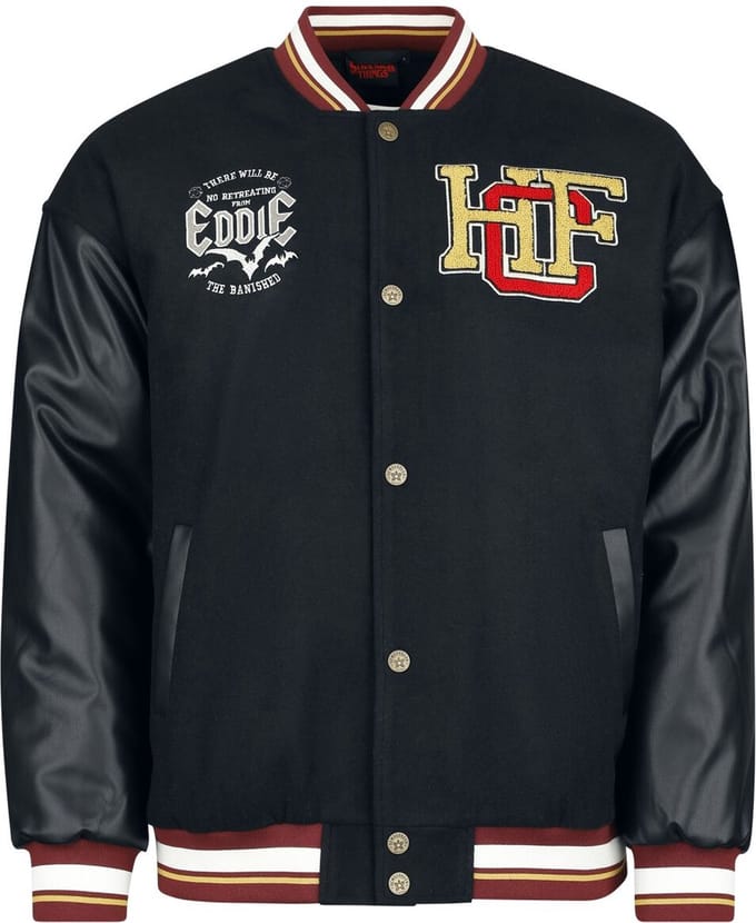 Stranger Things Hellfire Club Heren Collegejas - zwart - S