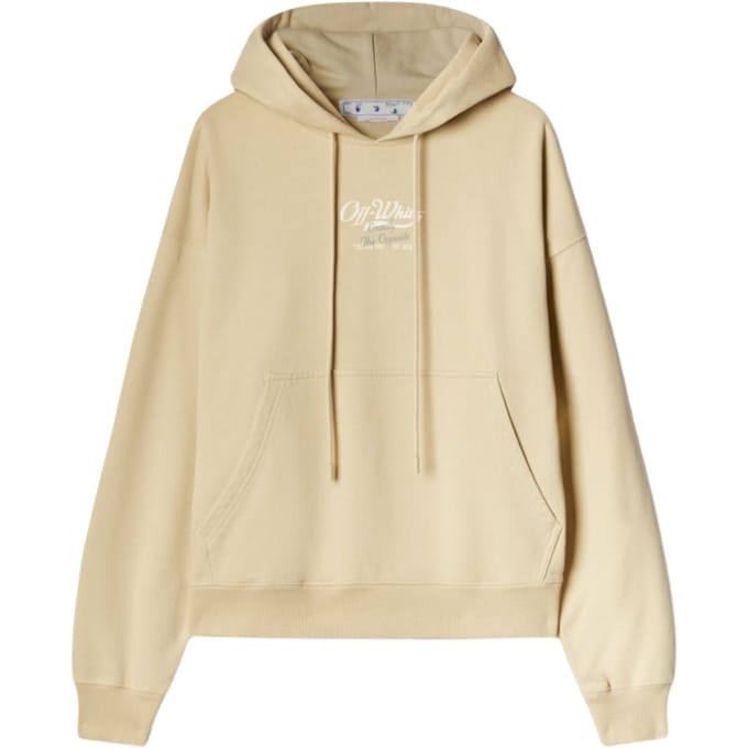 Gebroken wit scriptlogo tegenover skate fit beige hoodie