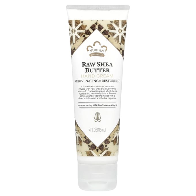 Nubian Heritage, Hand Cream, Raw Shea Butter, 4 fl oz (118 ml) white