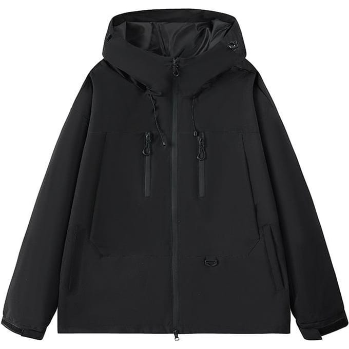 Winddichte en Waterdichte Drie-proof Jas voor Dames, Beige en Abrikoos Kleur Jas 3XL black