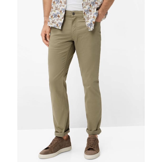 Brax Heren Jeans  Style CHUCK JUNGLE Groen Khaki, groen - khaki, maat 38/32