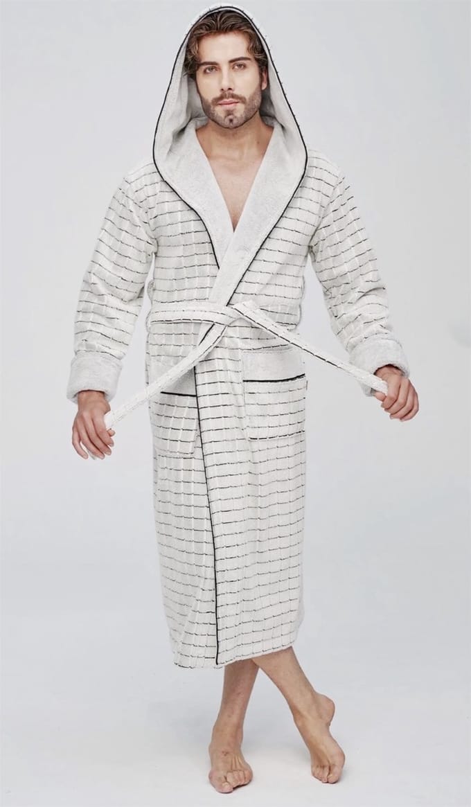 Heren Bamboe Katoen Badjas Hugo / maat L/XL