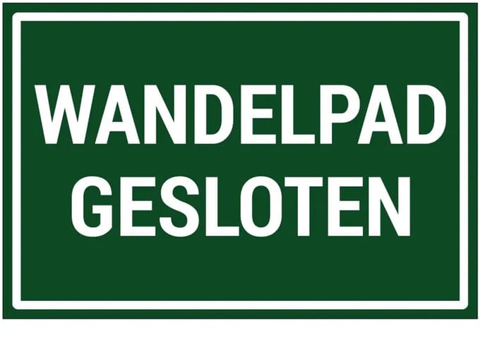 Wandelpad gesloten sticker | 45 x 30 cm