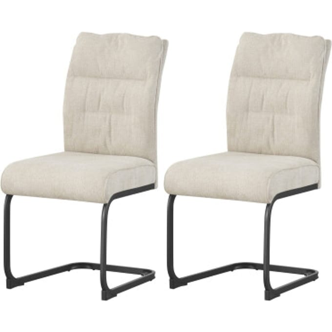 Furnilux Frieda stoel set van 2 in crème moderne design fauteuils