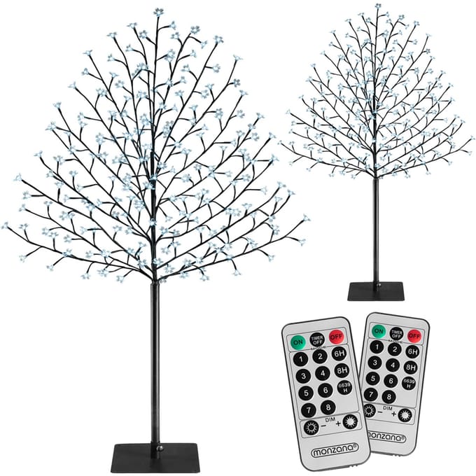 Monzana Kerstverlichting - 2x Kersenbloesemboom 180cm IP44 – Koud Wit