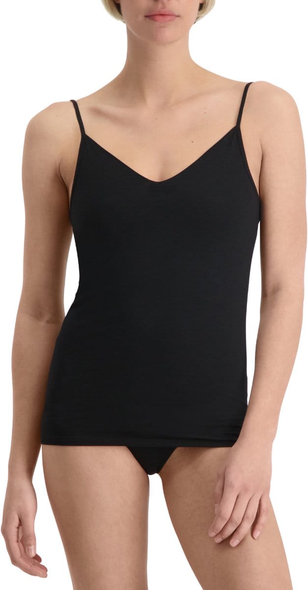 Noshirt Spaghetti Top - Lite Cotton - Dames Top - Deep V - Zwart - Maat XS