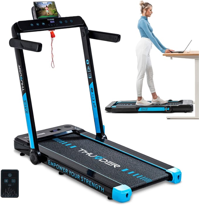 THUNDER Loopband - Opvouwbaar walkingpad - 14 km/u - 130 kg - THUNDER RACE-BLACK