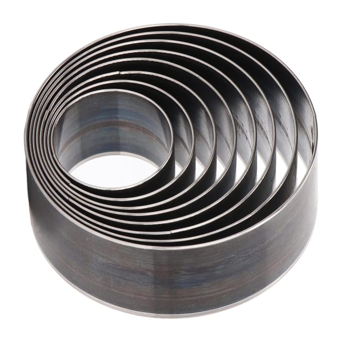 8 Pièces Poinçon de Coupe Rond Acier Allié Prévention de la Déformation Outils de Perforation du Cuir 2560mm black