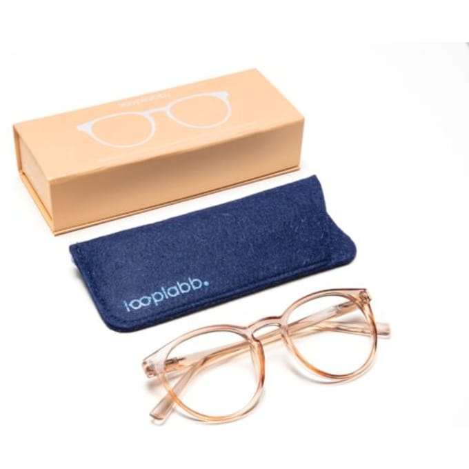 Looplabb leesbril sterkte +3,00 model papillon kristal champagne