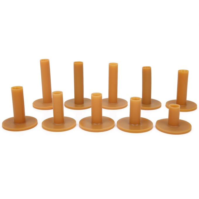 Lot de 10 tees de golf en caoutchouc résistants, accessoires pour practice de golf. brown