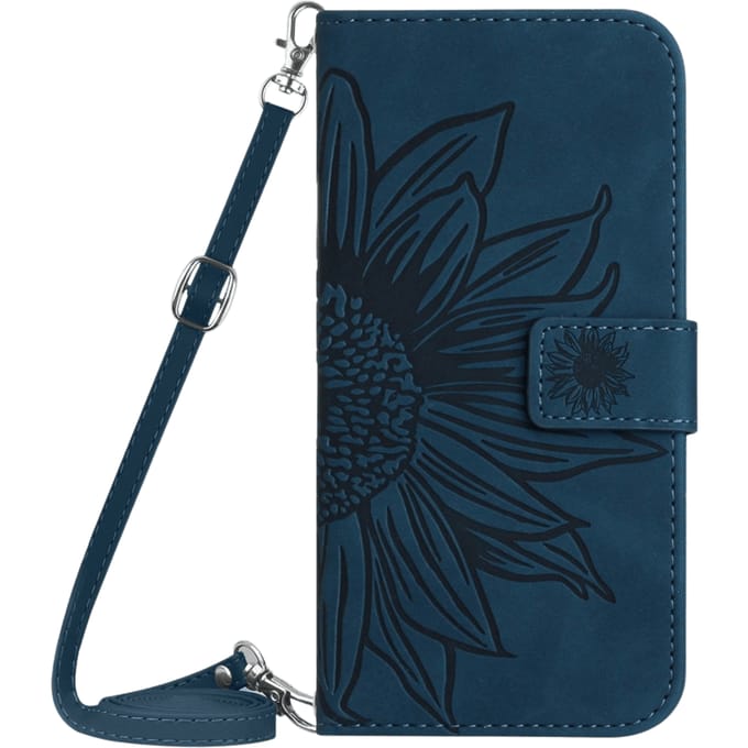 Mocaa Samsung Galaxy A16 Sunflower Bookcase met Koord Blauw