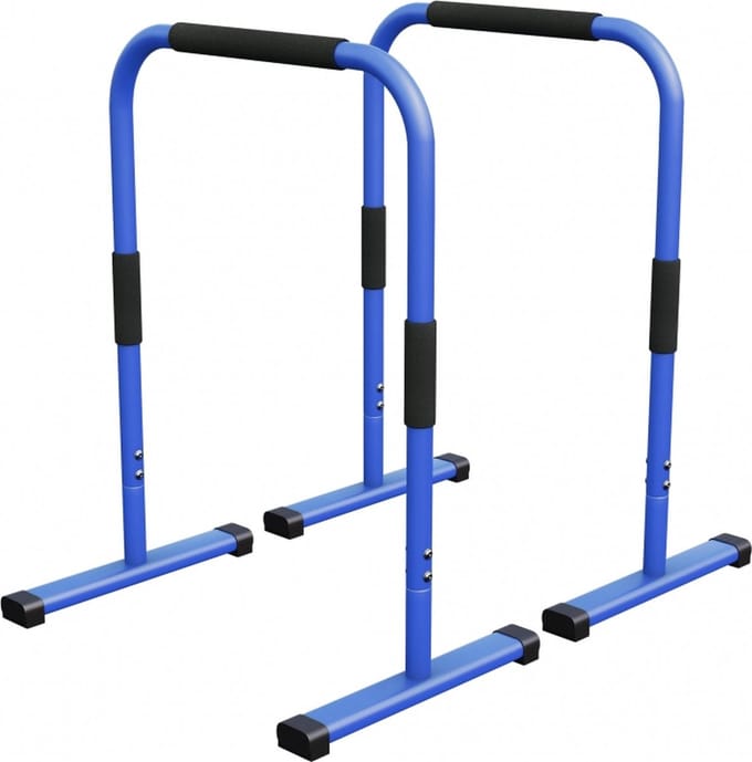 Gorilla Sports Dip Bars Deluxe Blauw - Push up stand bar