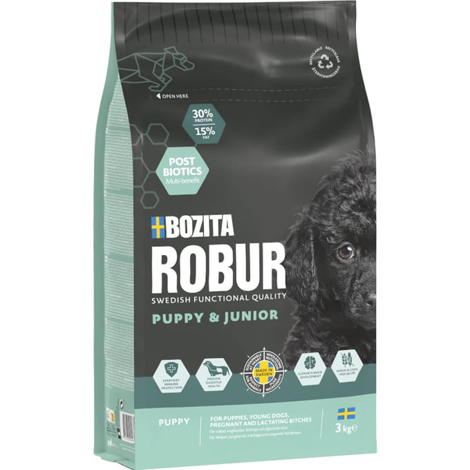 3kg Bozita Robur Puppy & Junior droogvoer met kip