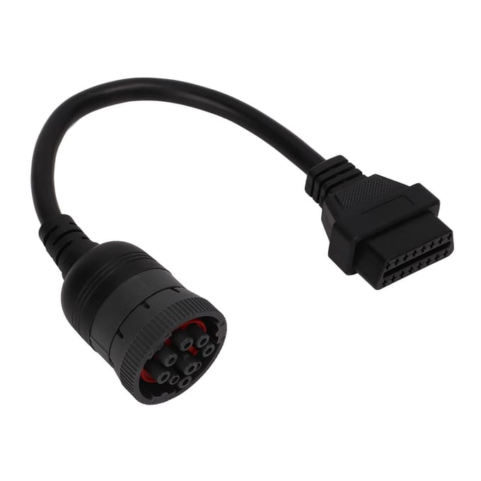 9-PIN Vrouwelijk naar OBDII 16-pins Connector Kabel J1939 Diagnose Interface Adapter voor Vrachtwagen black