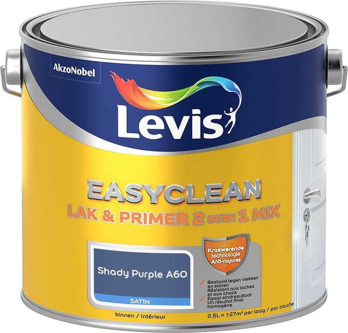 Levis - Easyclean Lak & Primer 2-In-1 Mix - Shady Purple A60 - Mengverf - 2,5 L