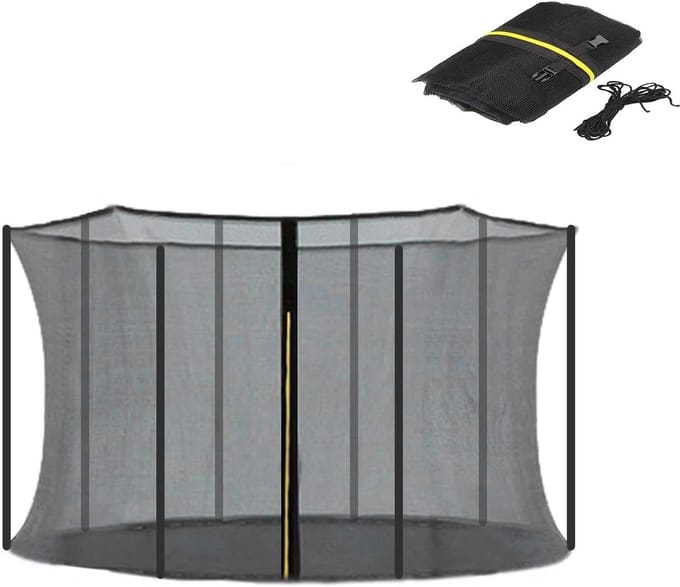 Trampoline Veiligheidsnet - Reservehek Binnenhek - Veilig Spelen - Dubbele Rits Entree - 3.66 meter diameter - Zwart