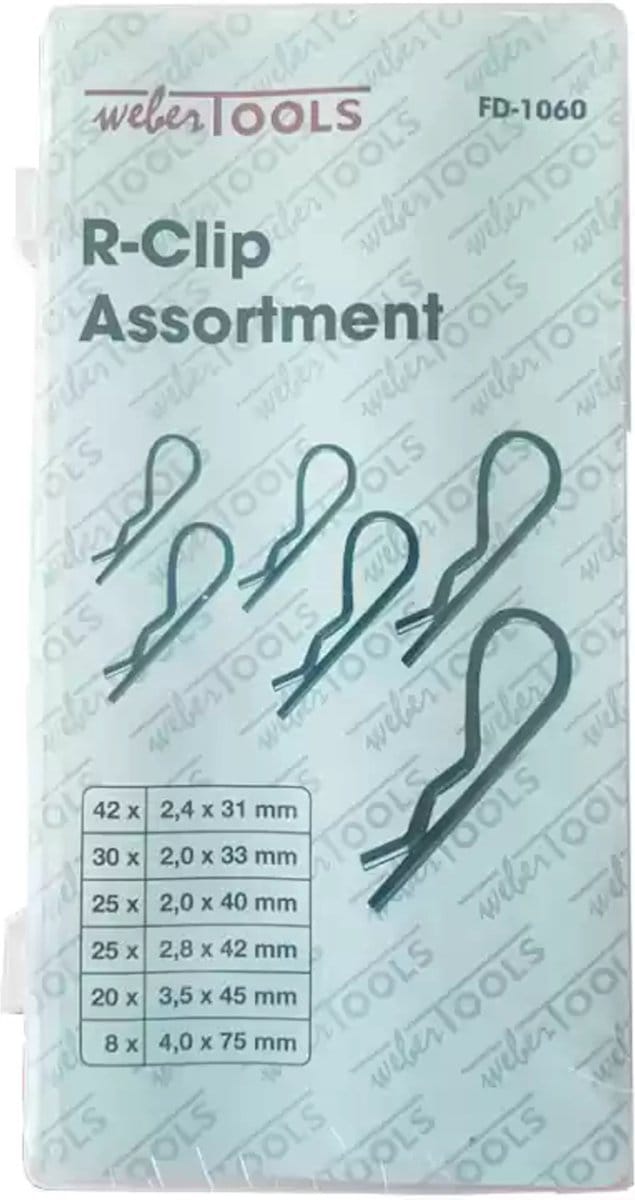Weber Tools veerborg assortiment borgveren 150-delig R-clip split pin