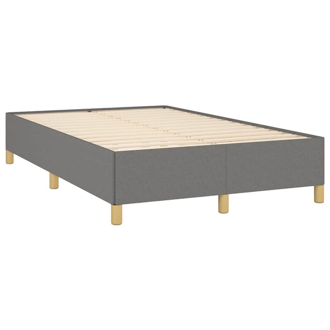 vidaXL - Bedframe - zonder - matras - 120x190 - cm - stof - donkergrijs