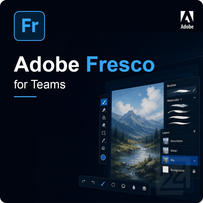 Adobe Fresco for Teams 1 - 9 Gebruiker(s)