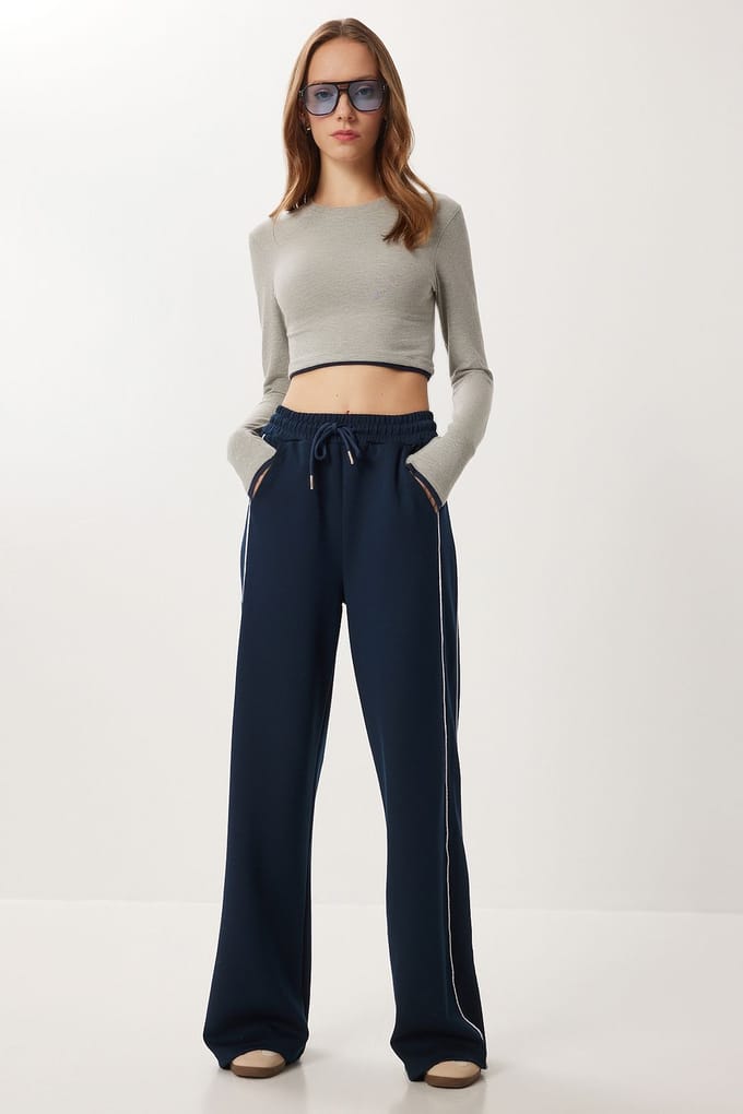 Regular Fit Katoenen Gebreide Sweatpants