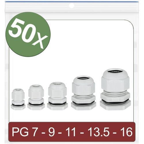 Quadrios 24CA401 Wartel PG7, PG9, PG11, PG13.5, PG16 Polyamide Grijs 50 stuk(s)
