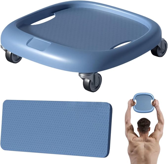 Buikspierwiel - Buiktrainer Core - Krachttraining Thuis - Compact Ontwerp - 28 cm Wiel - Blauw