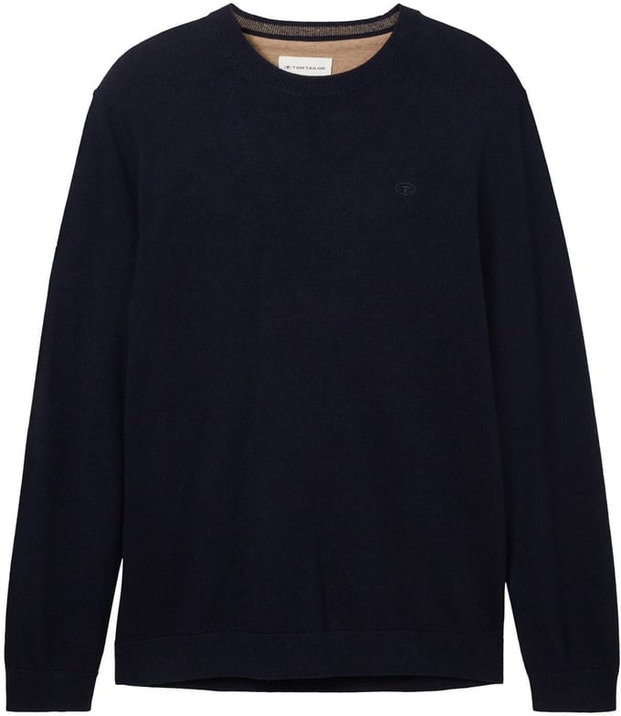 Tom Tailor - Gebreide trui van katoen - Maat XL - Knitted Navy Melange