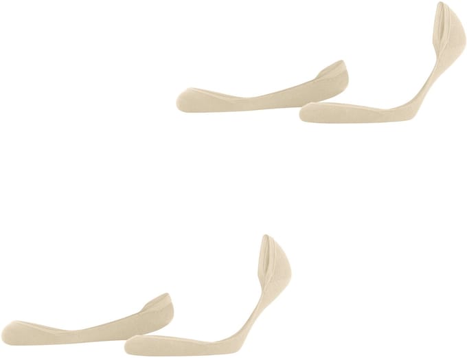 Esprit Solid Low 2-Pack onzichtbar eenkleurig katoen multipack footies dames beige - maat 39-42