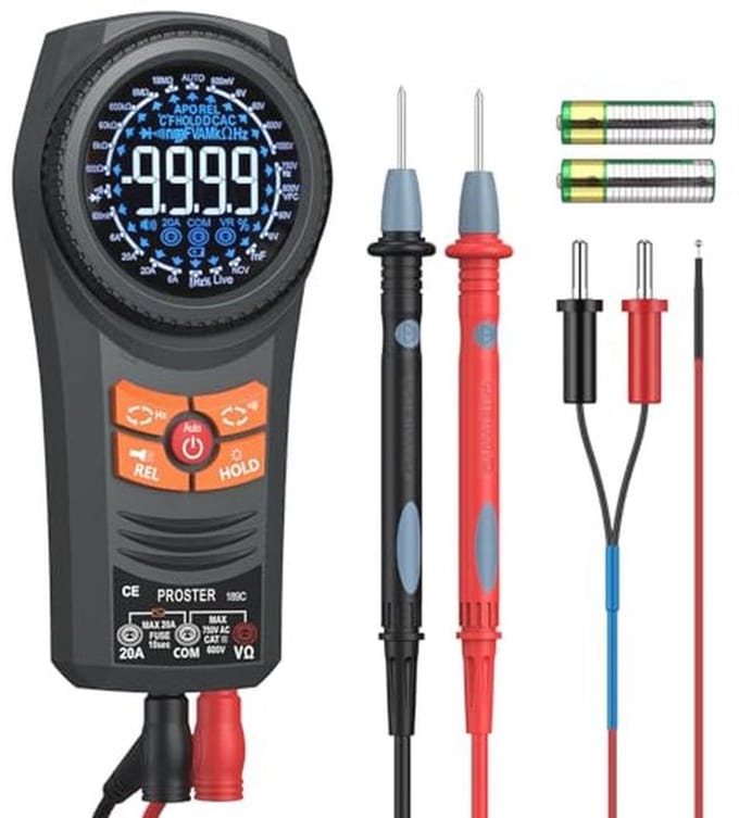 Multimeter TRMS 6000 Counts - DC/AC spanning, stroom, NCV, temperatuur, weerstand, diode