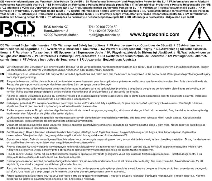 BGS Kracht dopsleutelbit - lengte 78 mm - 1/2 - veeltand (voor XZN) M16