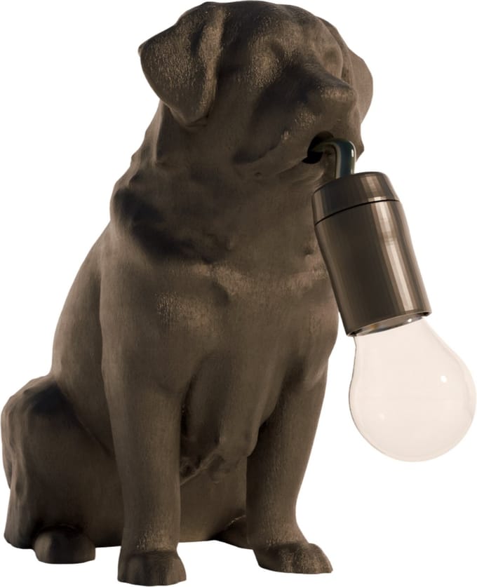 Fiastra Berner Sennenhond tafellamp - hondenlamp - wit - E14 - 30 x 18 x 25 cm