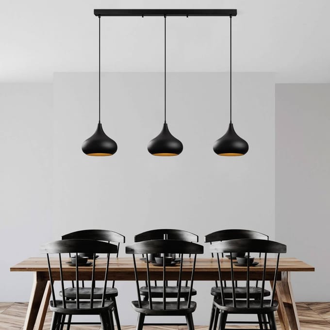 Opviq Hanglamp Muba, zwart, lengte 120 cm, metaal