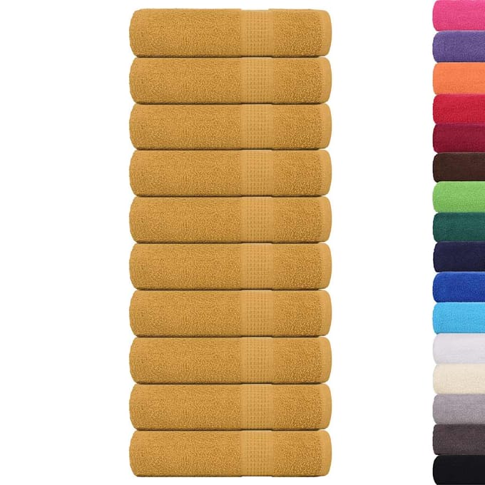 vidaXL - Badhanddoeken - FROGN - 10 - st - 100x150 - cm - 360 - g/m² - goud