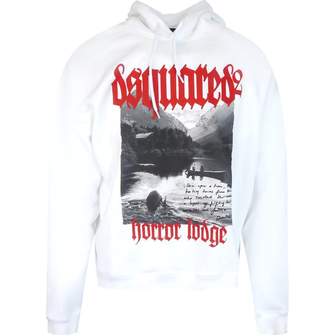 Dsquared2 Hoodie Met Grafische Print, Wit
