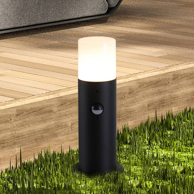 Searchlight Sokkellamp Cannes, hoogte 30 cm, zwart, metaal, sensor