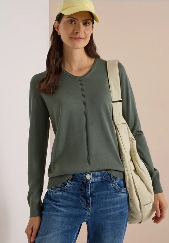 Basic trui met V-hals