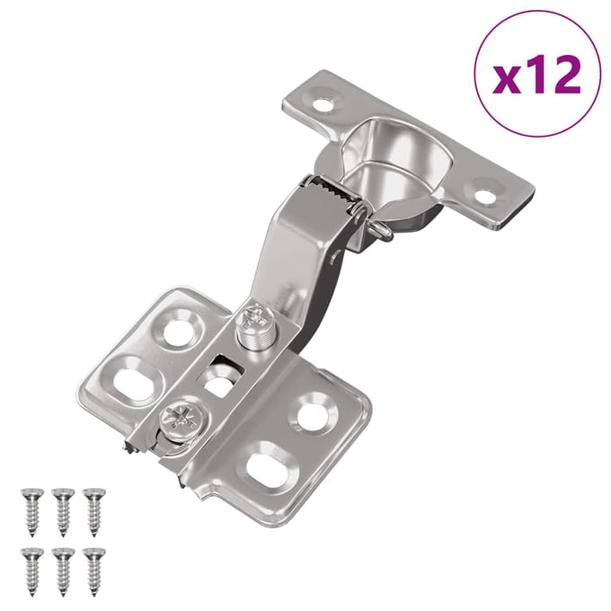 vidaXL - Scharnier - 12 - st - Nikkel - 85 - x - 52,5 - x - 9,5 - mm - IJzer