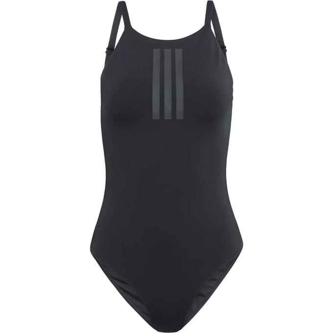 Adidas Sportswear Iconisea Geribbeld Badpak Met Cups En Dunne Bandjes - Dames - Bruin