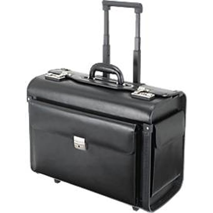 Alassio pilotenkoffer - SILVANA - leer - zwart - JU-92705