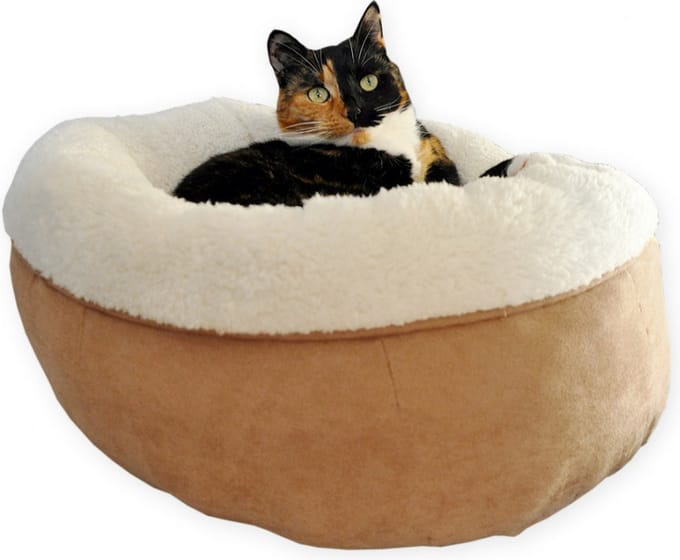 All For Paws - Kattenmand - Lambswool - Donut bed - tan beige 1st