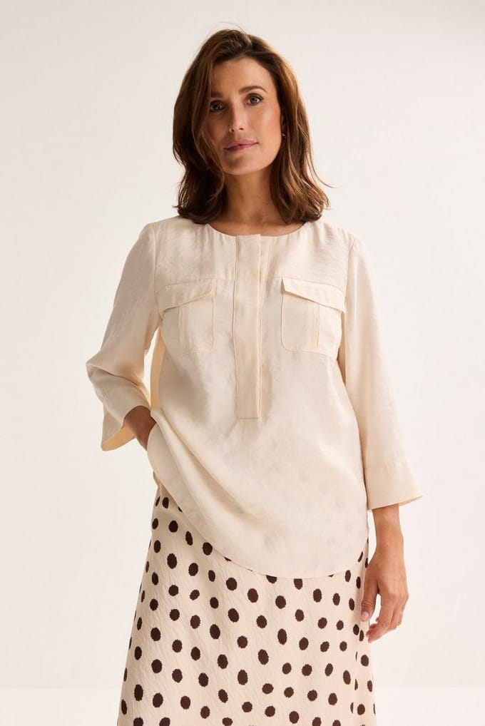 Kraagloze Loose Fit Blouse